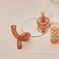 Glass Pillar Candle Holders Multipurpose Wavy glass candle Holder Candlestick Factory